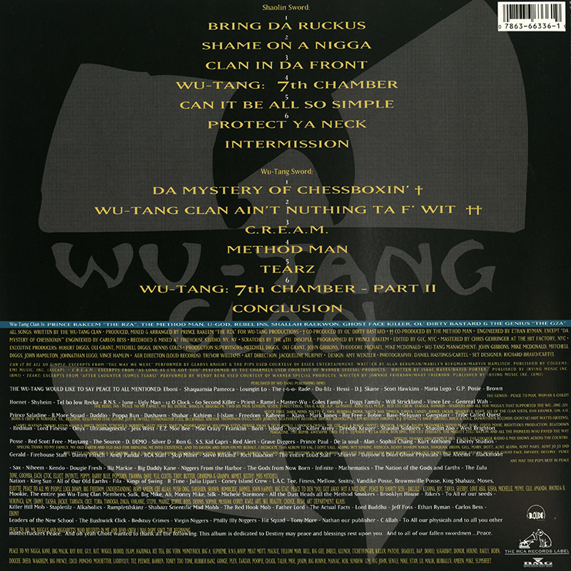 Track List | Enter the Wu-Tang: 36 Chambers | Hiphop Archive